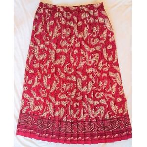 Leslie Fay pleated skirt red sz 14 euc
